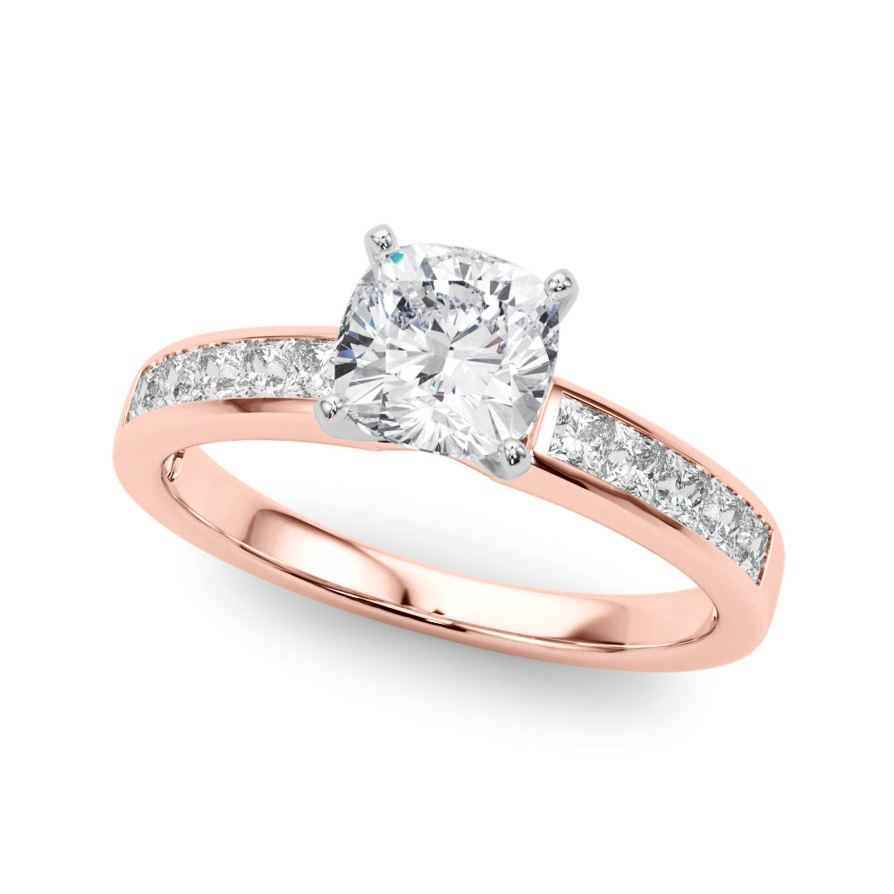 Lustrous Fancy Shape Remounts Princess Diamond Engagement Ring in 10K/14K gold and platinum with certified lab-grown or natural diamonds