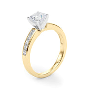 Lustrous Fancy Shape Remounts Princess Diamond Engagement Ring in 10K/14K gold and platinum with certified lab-grown or natural diamonds