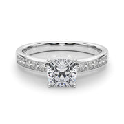 Lustrous Fancy Shape Remounts Princess Diamond Engagement Ring in 10K/14K gold and platinum with certified lab-grown or natural diamonds