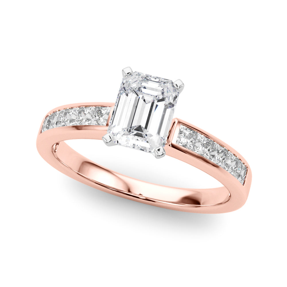 Lustrous Fancy Shape Remounts Princess Diamond Engagement Ring in 10K/14K gold and platinum with certified lab-grown or natural diamonds