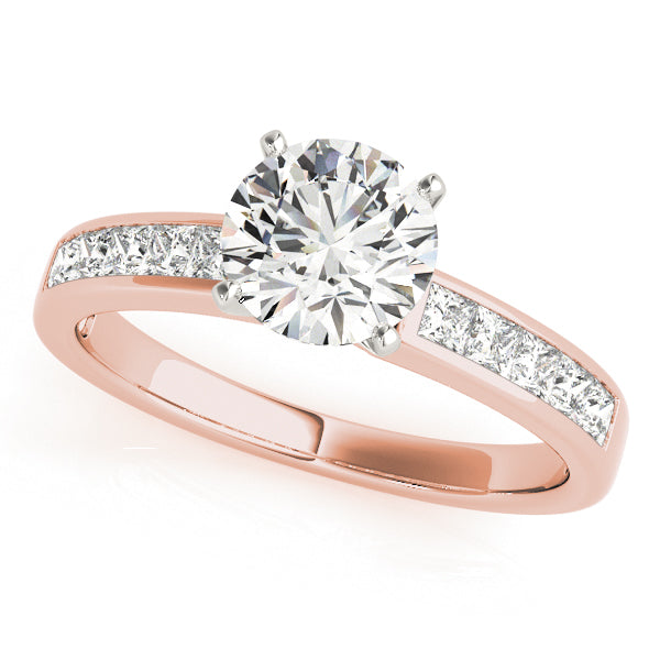 Lustrous Fancy Shape Remounts Princess Diamond Engagement Ring in 10K/14K gold and platinum with certified lab-grown or natural diamonds