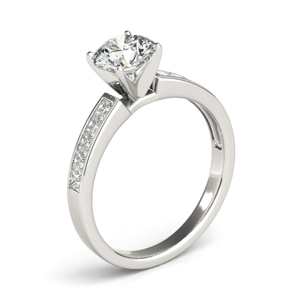 Lustrous Fancy Shape Remounts Princess Diamond Engagement Ring in 10K/14K gold and platinum with certified lab-grown or natural diamonds