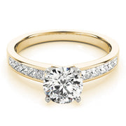 Lustrous Fancy Shape Remounts Princess Diamond Engagement Ring in 10K/14K gold and platinum with certified lab-grown or natural diamonds