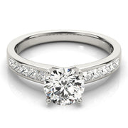 Lustrous Fancy Shape Remounts Princess Diamond Engagement Ring in 10K/14K gold and platinum with certified lab-grown or natural diamonds