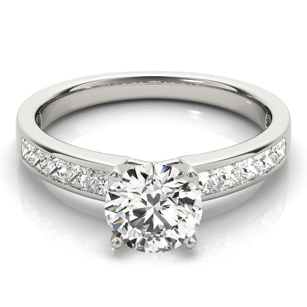 Lustrous Fancy Shape Remounts Princess Diamond Engagement Ring in 10K/14K gold and platinum with certified lab-grown or natural diamonds