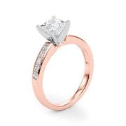 Lustrous Fancy Shape Remounts Princess Diamond Engagement Ring in 10K/14K gold and platinum with certified lab-grown or natural diamonds