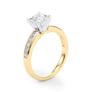 Lustrous Fancy Shape Remounts Princess Diamond Engagement Ring in 10K/14K gold and platinum with certified lab-grown or natural diamonds