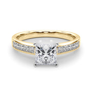 Lustrous Fancy Shape Remounts Princess Diamond Engagement Ring in 10K/14K gold and platinum with certified lab-grown or natural diamonds