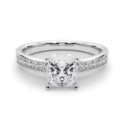 Lustrous Fancy Shape Remounts Princess Diamond Engagement Ring in 10K/14K gold and platinum with certified lab-grown or natural diamonds