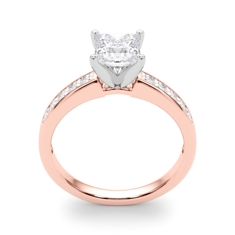 Lustrous Fancy Shape Remounts Princess Diamond Engagement Ring in 10K/14K gold and platinum with certified lab-grown or natural diamonds