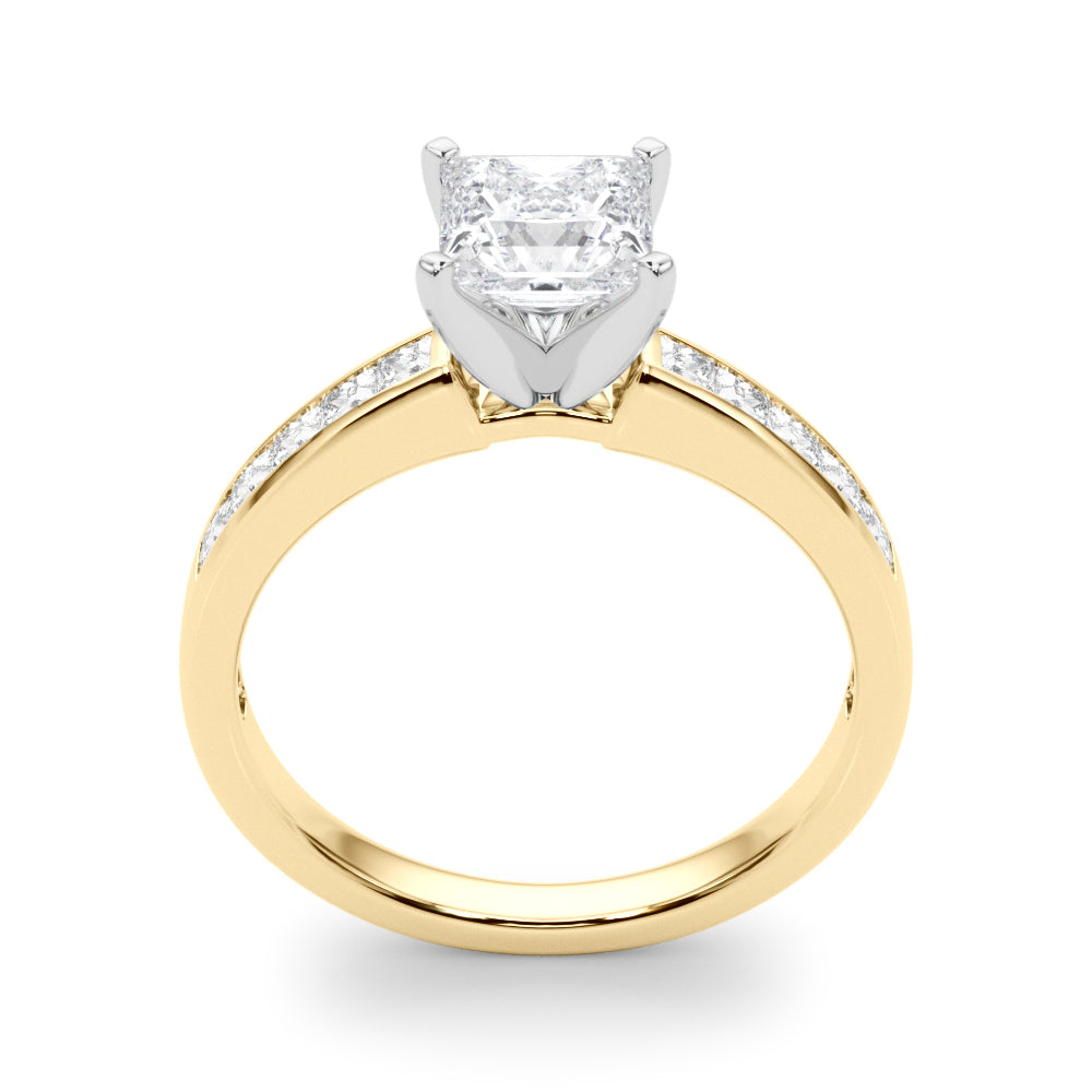Lustrous Fancy Shape Remounts Princess Diamond Engagement Ring in 10K/14K gold and platinum with certified lab-grown or natural diamonds