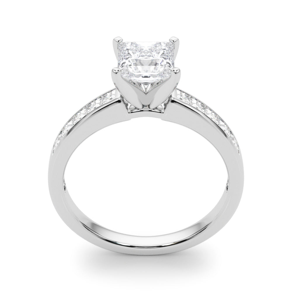 Lustrous Fancy Shape Remounts Princess Diamond Engagement Ring in 10K/14K gold and platinum with certified lab-grown or natural diamonds
