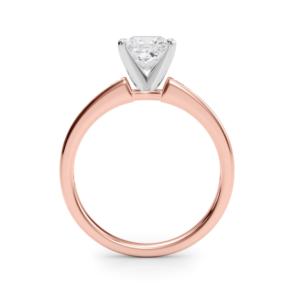 Lustrous Fancy Shape Remounts Princess Diamond Engagement Ring in 10K/14K gold and platinum with certified lab-grown or natural diamonds