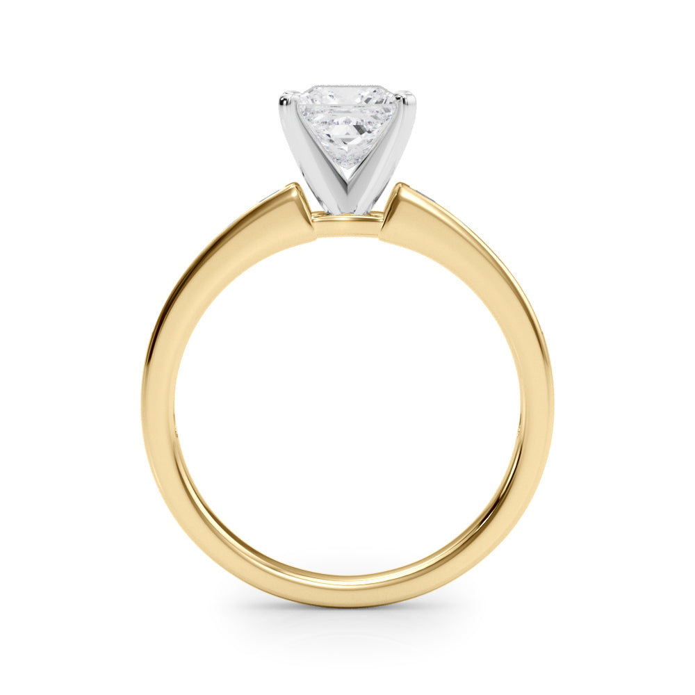Lustrous Fancy Shape Remounts Princess Diamond Engagement Ring in 10K/14K gold and platinum with certified lab-grown or natural diamonds