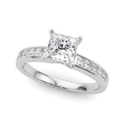 Lustrous Fancy Shape Remounts Princess Diamond Engagement Ring in 10K/14K gold and platinum with certified lab-grown or natural diamonds