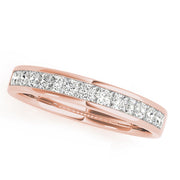 Channel Set Princess Cut Half Eternity Ring in Gold & Platinum