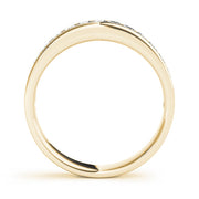 Channel Set Princess Cut Half Eternity Ring in Gold & Platinum