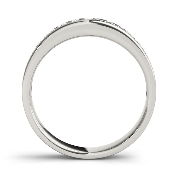 Channel Set Princess Cut Half Eternity Ring in Gold & Platinum