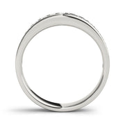 Channel Set Princess Cut Half Eternity Ring in Gold & Platinum