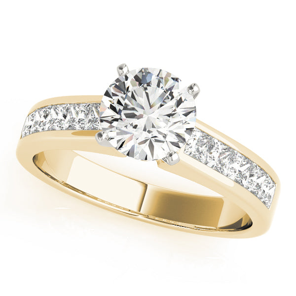 Opulent Fancy Shape Remounts Princess Diamond Engagement Ring in 10K/14K gold and platinum with certified lab-grown or natural diamonds