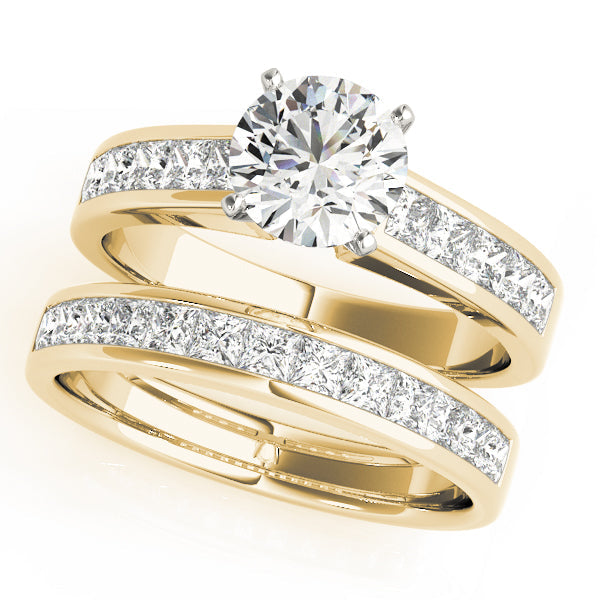 Opulent Fancy Shape Remounts Princess Diamond Engagement Ring in 10K/14K gold and platinum with certified lab-grown or natural diamonds