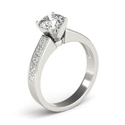Opulent Fancy Shape Remounts Princess Diamond Engagement Ring in 10K/14K gold and platinum with certified lab-grown or natural diamonds