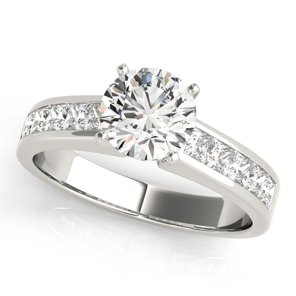 Opulent Fancy Shape Remounts Princess Diamond Engagement Ring in 10K/14K gold and platinum with certified lab-grown or natural diamonds