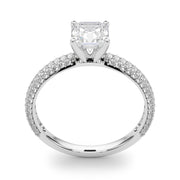 Crowned Pave Round Diamond Engagement Ring in 10K/14K gold and platinum with certified lab-grown or natural diamonds