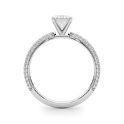 Crowned Pave Round Diamond Engagement Ring in 10K/14K gold and platinum with certified lab-grown or natural diamonds