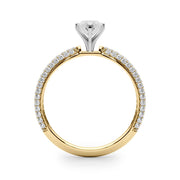 Crowned Pave Round Diamond Engagement Ring in 10K/14K gold and platinum with certified lab-grown or natural diamonds