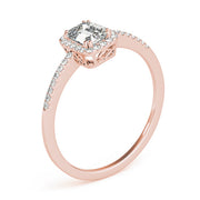 Dazzling Halo Emerald Diamond Engagement Ring in 10K/14K gold and platinum with certified lab-grown or natural diamonds
