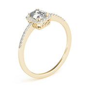 Dazzling Halo Emerald Diamond Engagement Ring in 10K/14K gold and platinum with certified lab-grown or natural diamonds