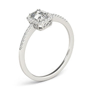 Dazzling Halo Emerald Diamond Engagement Ring in 10K/14K gold and platinum with certified lab-grown or natural diamonds