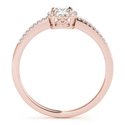 Dazzling Halo Emerald Diamond Engagement Ring in 10K/14K gold and platinum with certified lab-grown or natural diamonds