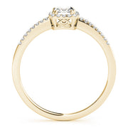 Dazzling Halo Emerald Diamond Engagement Ring in 10K/14K gold and platinum with certified lab-grown or natural diamonds