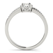 Dazzling Halo Emerald Diamond Engagement Ring in 10K/14K gold and platinum with certified lab-grown or natural diamonds