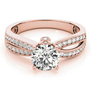 Pristine Multi-Row Round Diamond Engagement Ring in 10K/14K gold and platinum with certified lab-grown or natural diamonds