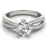 Pristine Multi-Row Round Diamond Engagement Ring in 10K/14K gold and platinum with certified lab-grown or natural diamonds