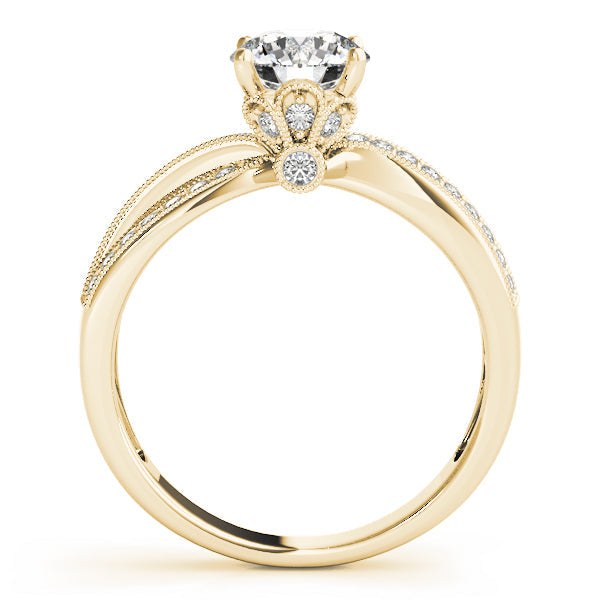 Pristine Multi-Row Round Diamond Engagement Ring in 10K/14K gold and platinum with certified lab-grown or natural diamonds