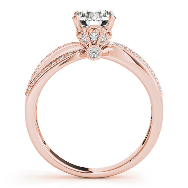 Pristine Multi-Row Round Diamond Engagement Ring in 10K/14K gold and platinum with certified lab-grown or natural diamonds