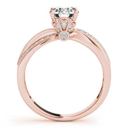 Pristine Multi-Row Round Diamond Engagement Ring in 10K/14K gold and platinum with certified lab-grown or natural diamonds