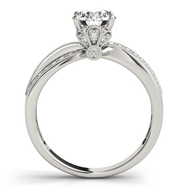 Pristine Multi-Row Round Diamond Engagement Ring in 10K/14K gold and platinum with certified lab-grown or natural diamonds