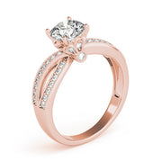 Pristine Multi-Row Round Diamond Engagement Ring in 10K/14K gold and platinum with certified lab-grown or natural diamonds
