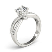 Pristine Multi-Row Round Diamond Engagement Ring in 10K/14K gold and platinum with certified lab-grown or natural diamonds