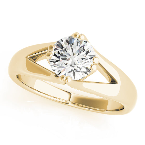 Adored Solitaires Any Shape Round Diamond Engagement Ring in 10K/14K gold and platinum with certified lab-grown or natural diamonds