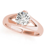 Adored Solitaires Any Shape Round Diamond Engagement Ring in 10K/14K gold and platinum with certified lab-grown or natural diamonds