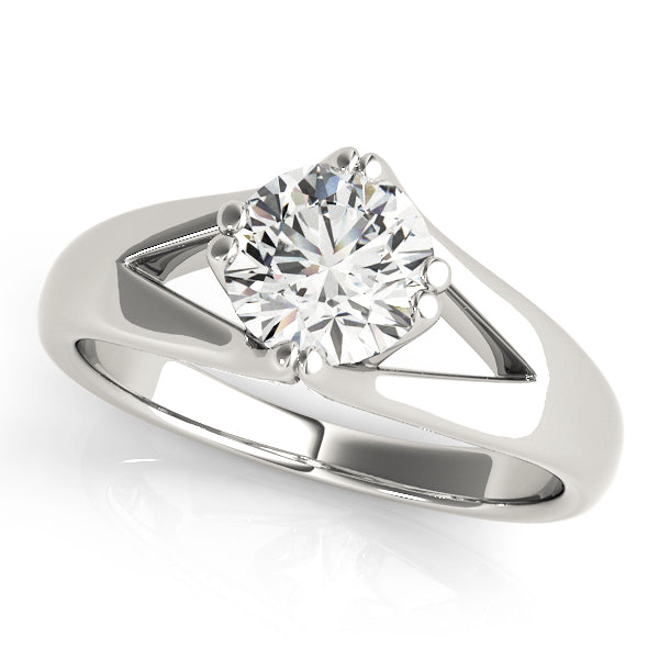 Adored Solitaires Any Shape Round Diamond Engagement Ring in 10K/14K gold and platinum with certified lab-grown or natural diamonds