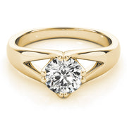 Adored Solitaires Any Shape Round Diamond Engagement Ring in 10K/14K gold and platinum with certified lab-grown or natural diamonds