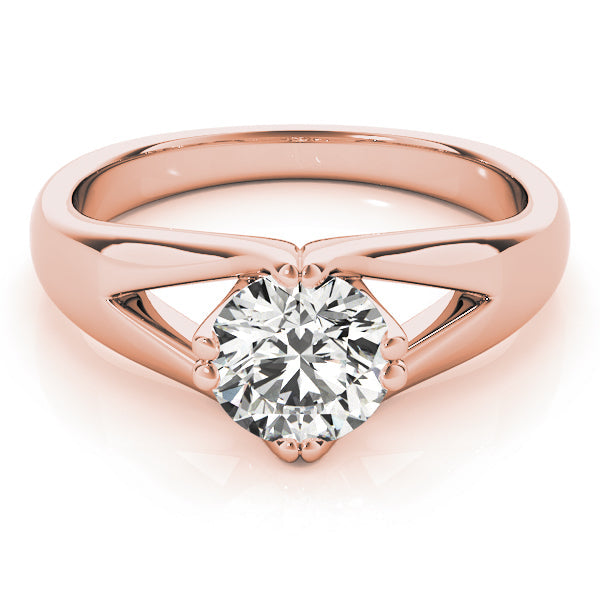Adored Solitaires Any Shape Round Diamond Engagement Ring in 10K/14K gold and platinum with certified lab-grown or natural diamonds