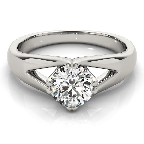 Adored Solitaires Any Shape Round Diamond Engagement Ring in 10K/14K gold and platinum with certified lab-grown or natural diamonds